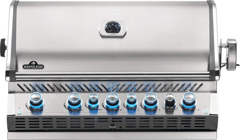 Image of Napoleon Built-in Gas Grill Napoleon Built-in Prestige PRO™ 665 Natural Gas Grill Head with Infrared Rear Burner, Stainless Steel