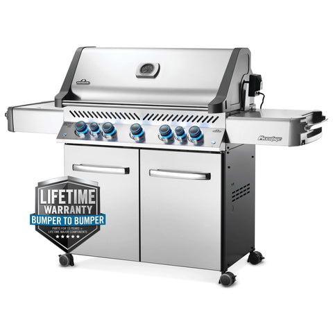 Image of Napoleon Gas Grill Napoleon Prestige® 665 Propane Gas Grill with Infrared Side and Rear Burners, Stainless Steel