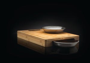 Napoleon Cutting Board with Stainless Steel Bowls