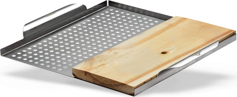 Image of Napoleon Grill Accessory Napoleon Stainless Steel Multi-functional Topper with Cedar Plank