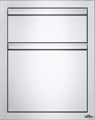 Image of Napoleon Outdoor Kitchen Component Napoleon 18" X 24" Double Drawer: Large and Standard