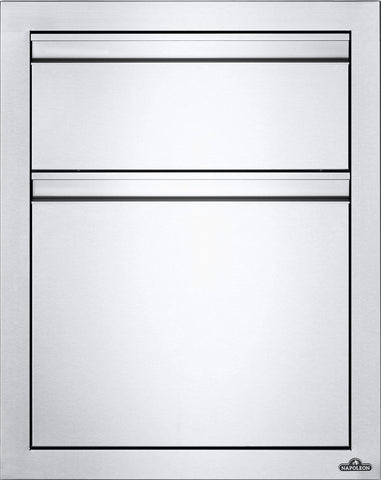 Image of Napoleon Outdoor Kitchen Component Napoleon 18" X 24" Double Drawer: Waste Bin