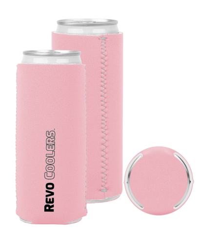 Image of Revo Coolers Bottle Insulator Pink Revo Coolers Roozies Slim Can & Bottle Insulator 12 pack