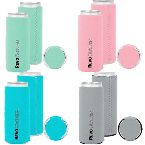 Image of Revo Coolers Bottle Insulator Revo Coolers Roozies Slim Can & Bottle Insulator Assorted Color 12 pack