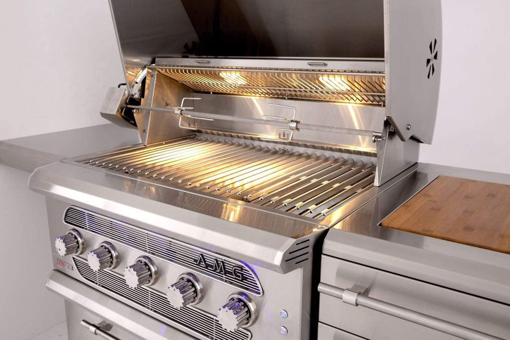 Summerset Built-in Grill Summerset American Muscle Grill 36" 5-Burner Built-In Dual Fuel Wood / Charcoal /Gas Grill