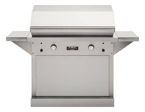 Image of Tec Grills Grill TEC Grills 44" Patio On Stainless Pedestal With Side Shelves (64")