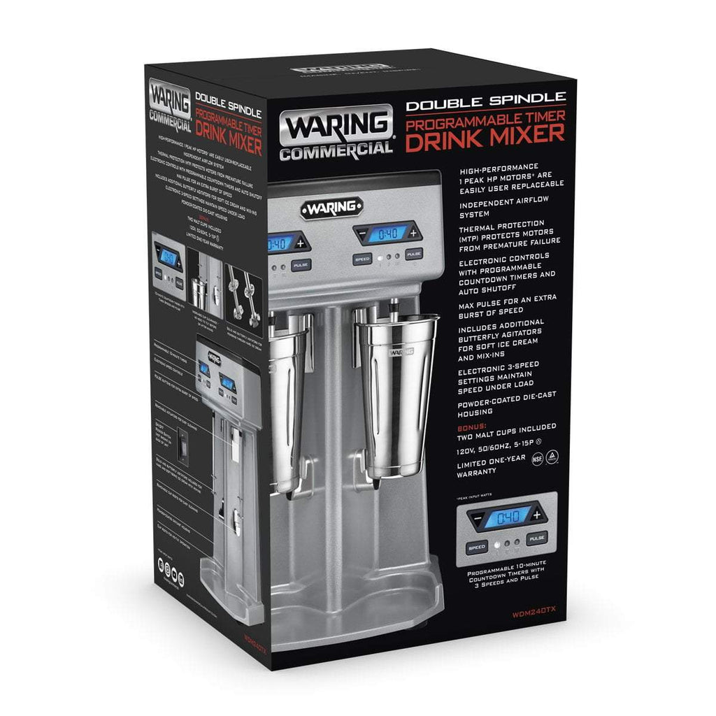 Waring Commercial Blender Waring Commercial Heavy-Duty Double-Spindle Drink Mixer with Timer, 2 Cups Included