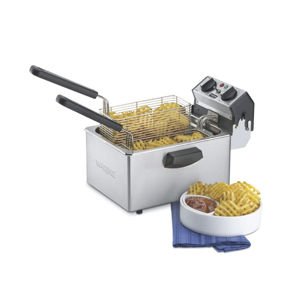 Waring Commercial Fryer Waring Commercial 8.5 lb. 1800W Professional Deep Fryer with Dual Frying Baskets — 120V