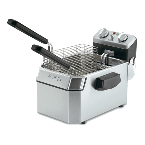 Image of Waring Commercial Fryer Waring Commercial Heavy-Duty 10 lb. Deep Fryer w/3 Baskets & Night Cover — 120V