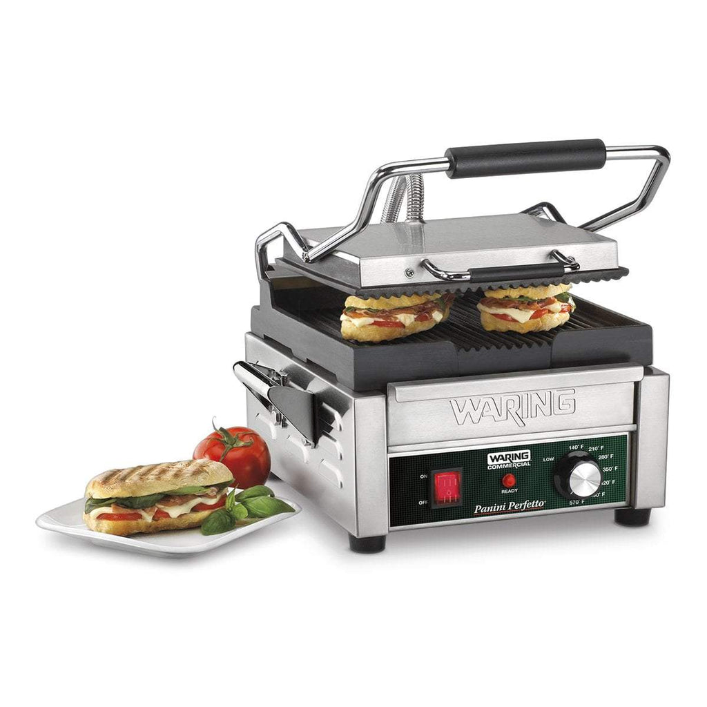 Waring Commercial Grill Waring Commercial Panini Perfetto® Compact Panini Grill — 120V  (9.75" x 9.25" cooking surface)