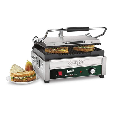 Image of Waring Commercial Grill Waring Commercial Panini Supremo® Large Panini Grill — 208V  (14.5" x 11" cooking surface)
