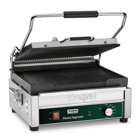 Image of Waring Commercial Grill Waring Commercial Panini Supremo® Large Panini Grill — 208V  (14.5" x 11" cooking surface)