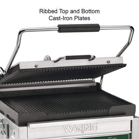 Image of Waring Commercial Grill Waring Commercial Panini Supremo® Large Panini Grill with Timer — 208V  (14.5" x 11" cooking surface)