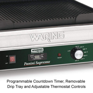 Waring Commercial Panini Supremo® Large Panini Grill with Timer — 208V  (14.5