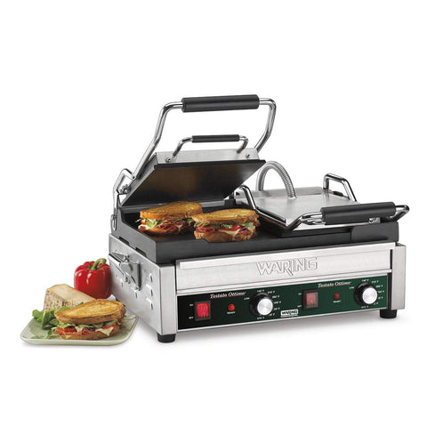 Image of Waring Commercial Grill Waring Commercial Tostato Ottimo® Dual Flat Toasting Grill — 240V  (17" x 9.25" cooking surface)