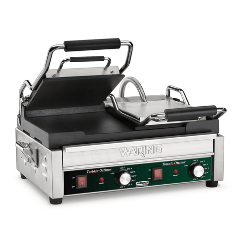 Image of Waring Commercial Grill Waring Commercial Tostato Ottimo® Dual Flat Toasting Grill — 240V  (17" x 9.25" cooking surface)