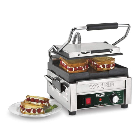 Image of Waring Commercial Tostato Perfetto® Compact Flat Toasting Grill — 120V  (9.75" x 9.25" cooking surface)