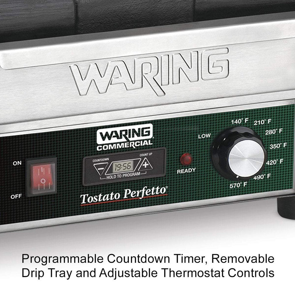 Waring Commercial Grill Waring Commercial Tostato Perfetto® Compact Flat Toasting Grill with Timer — 120V  (9.75" x 9.25" cooking surface)
