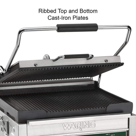 Image of Waring Commercial Grill Waring Commercial Tostato Supremo® Large Flat Toasting Grill with Timer — 120V  (14.5" x 11" cooking surface)