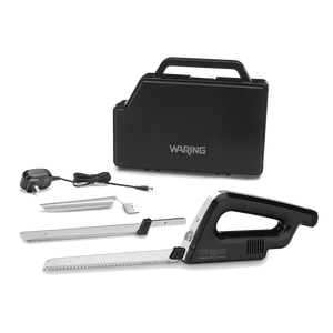 Waring Commercial Prep Waring Commercial Cordless Rechargeable Electric Knife w/Bread and Carving Blades, Thickness Guide & Case