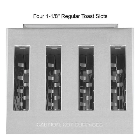 Image of Waring Commercial Toaster Waring Commercial 4-Slice Heavy-Duty Commercial Toaster, 120V, 15 Amp