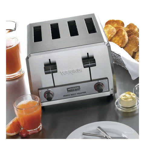 Image of Waring Commercial Toaster Waring Commercial 4-Slice Heavy-Duty Commercial Toaster, 120V, 19 Amp