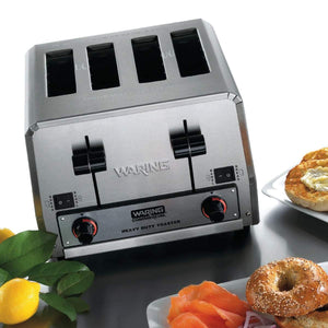 Waring Commercial 4-Slice Heavy-Duty Switchable Bagel/Toast Toaster, 120V