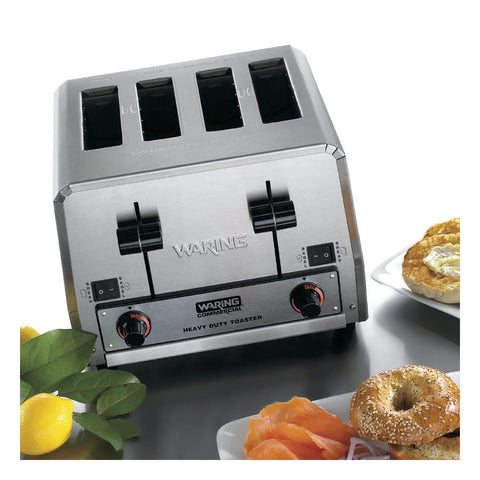 Image of Waring Commercial Toaster Waring Commercial 4-Slice Heavy-Duty Switchable Bagel/Toast Toaster, 208V